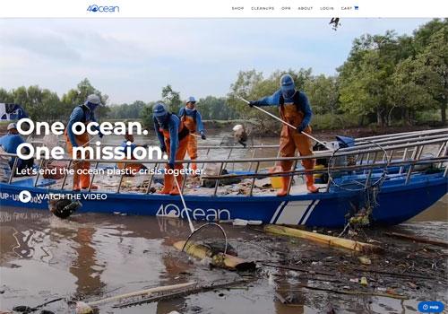 4Ocean site for plastic trash cleanup